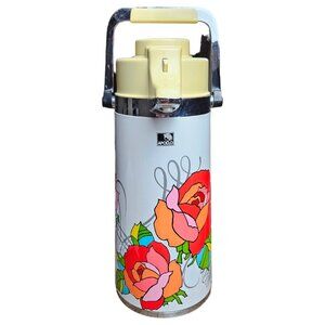 Vintage Apollo Air Pot Thermos Metal Aire Jug One Touch  Pump & Pour VacBottle